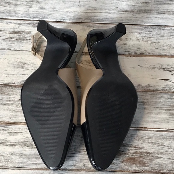 David Tate Soto pointed toe slingback beigew/blck - Picture 6 of 7